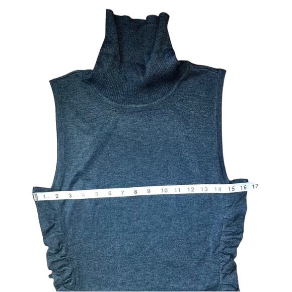 Calvin Klein Womens Size Medium Black Gray Sleeveless Turtleneck Fitted Dress - Picture 3 of 6